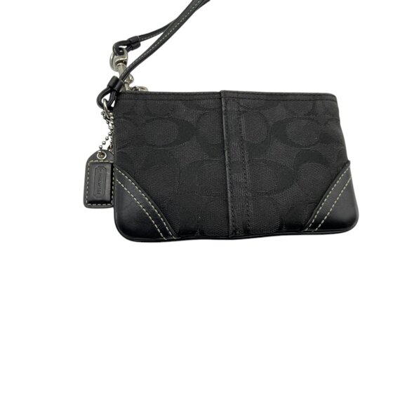 Coach Signature Leatherware Corner Zip Wristlet - Black - Picture 3 of 10